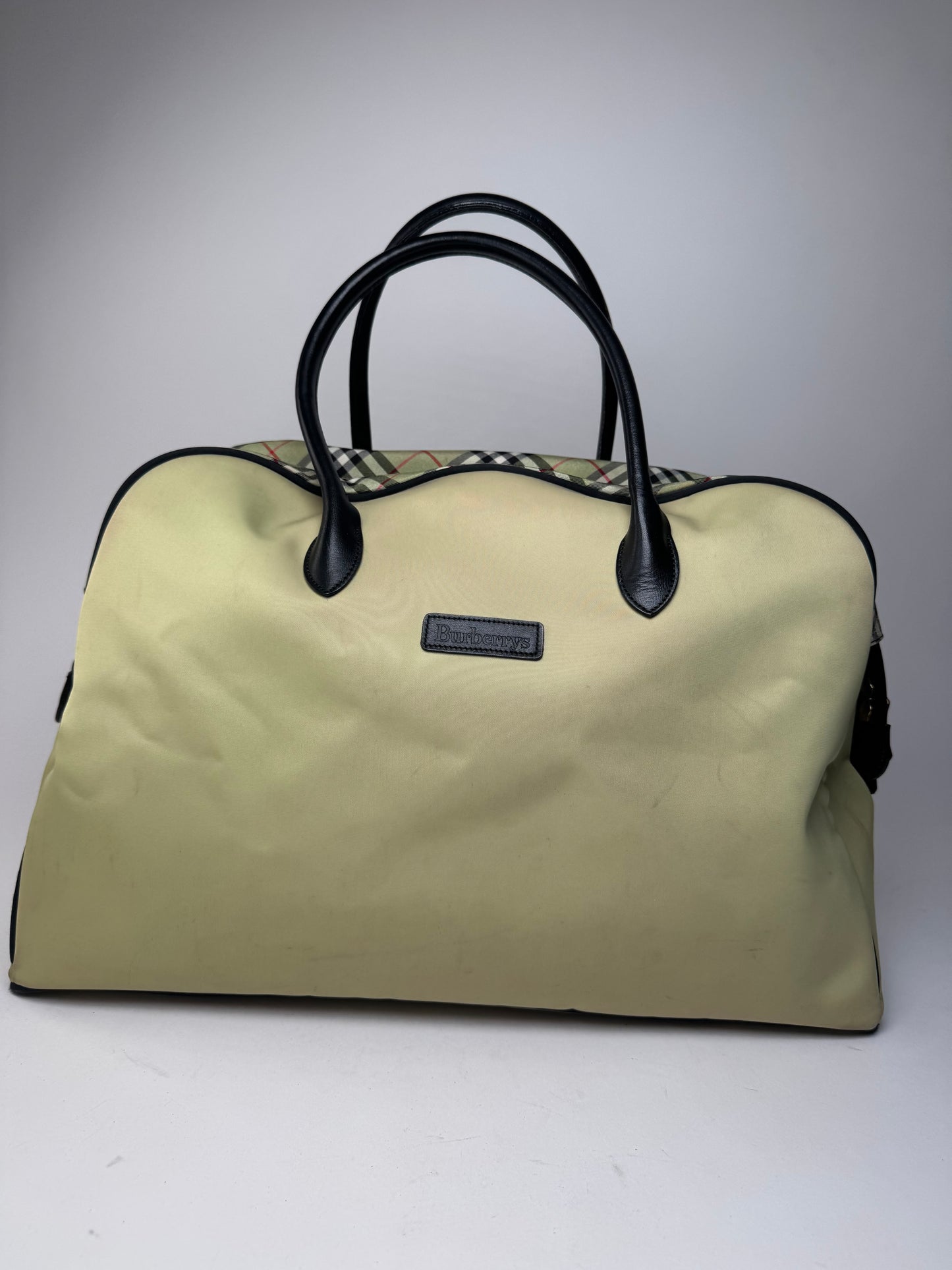 Vintage Burberry Duffel Bag Black Yellow