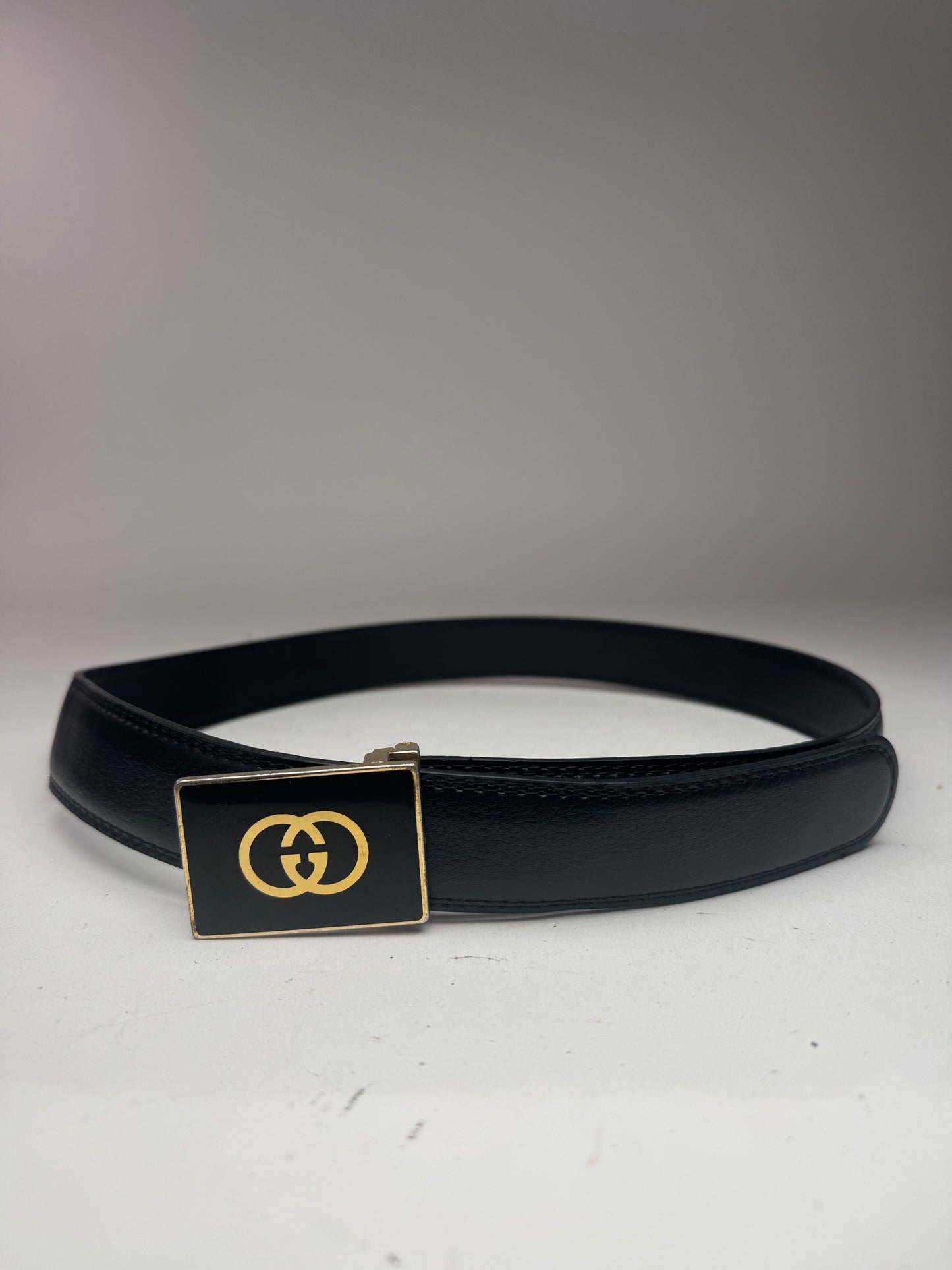 Vintage Gucci GG leather belt black