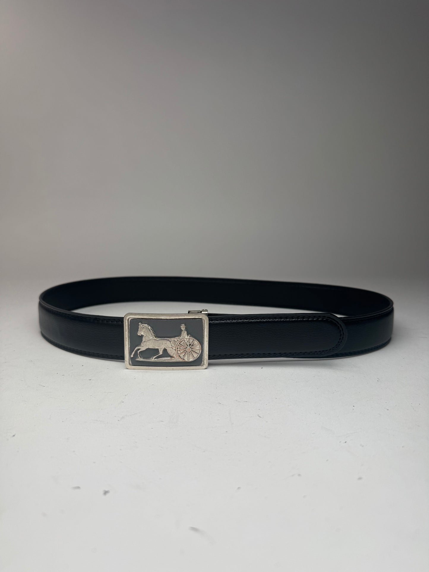 Vintage Celine Paris Carriage Leather belt black