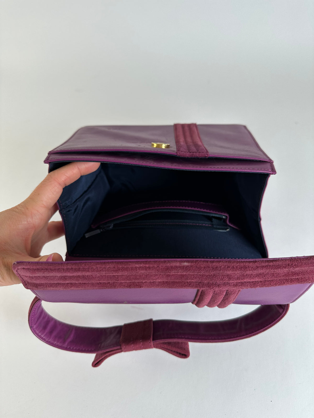 Vintage Versace Structured Top-Handle Bag Early 1990s Fuchsia Burgundy