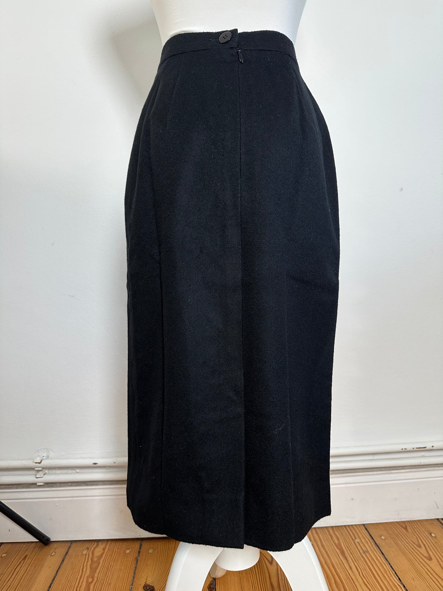 Vintage Celine Paris Wool Skirt Black 36/S