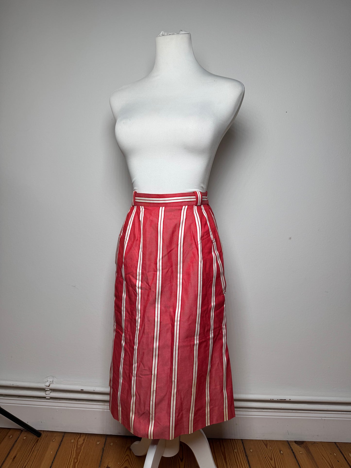 Vintage Dior Skirt Red White Striped 36/S
