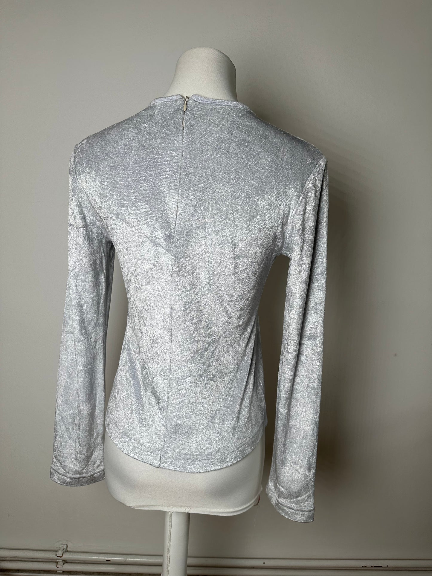 Vintage Fendi Viscose Long Sleeve Silver