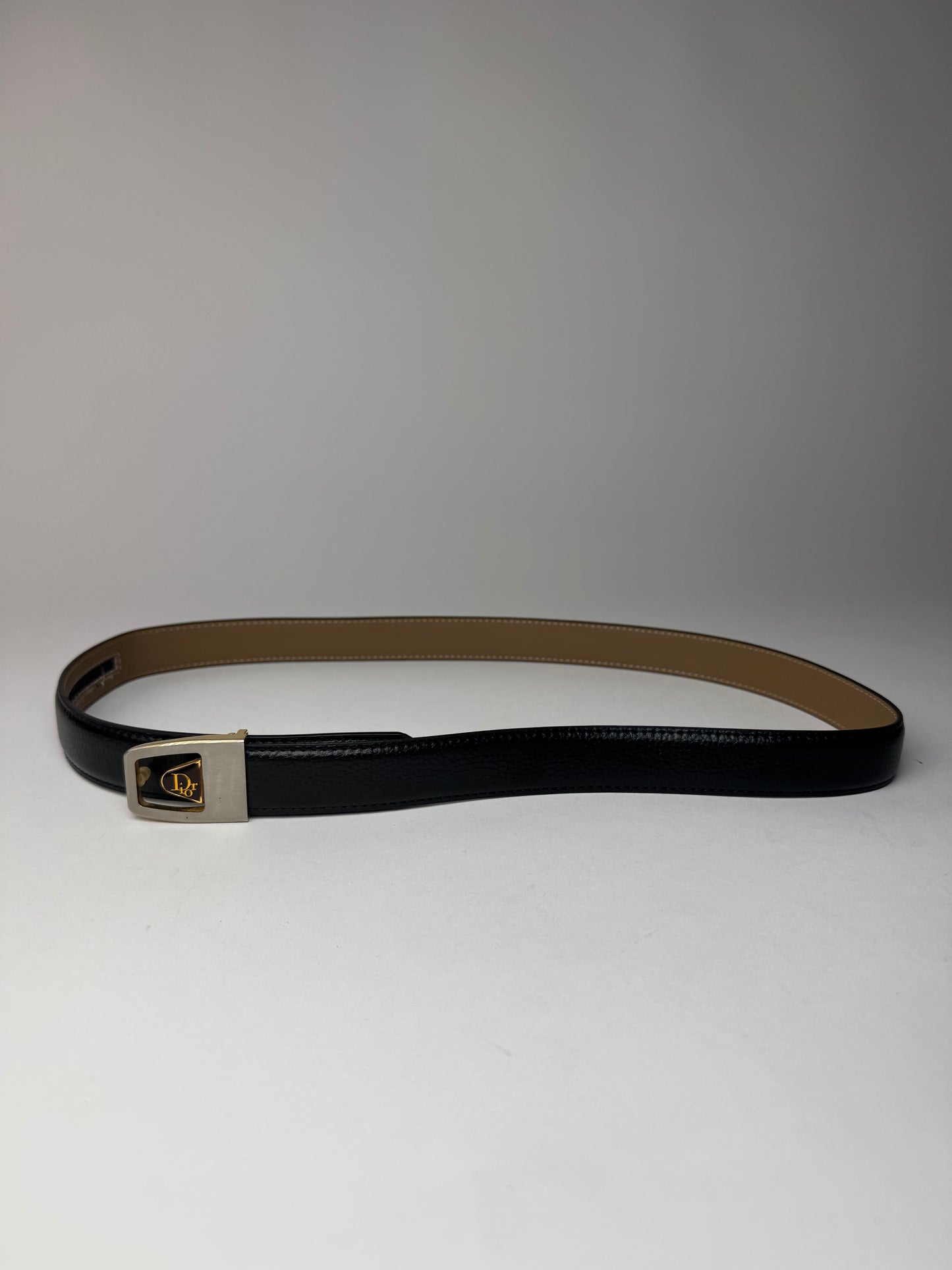 Vintage Dior Leather Belt Black