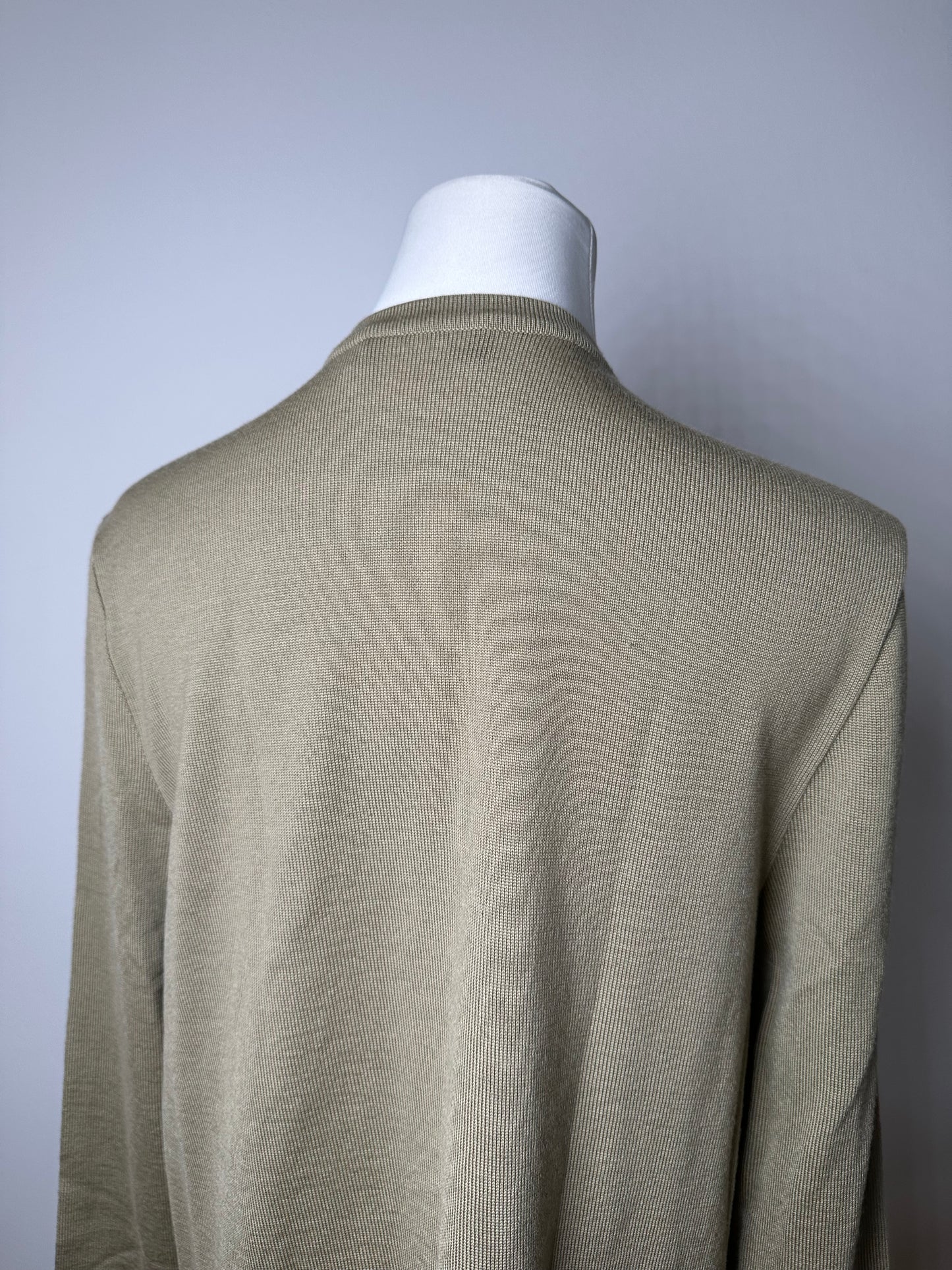 Vintage Ferragamo Wool Silk Cardigan Y2K Cream Olive Rust