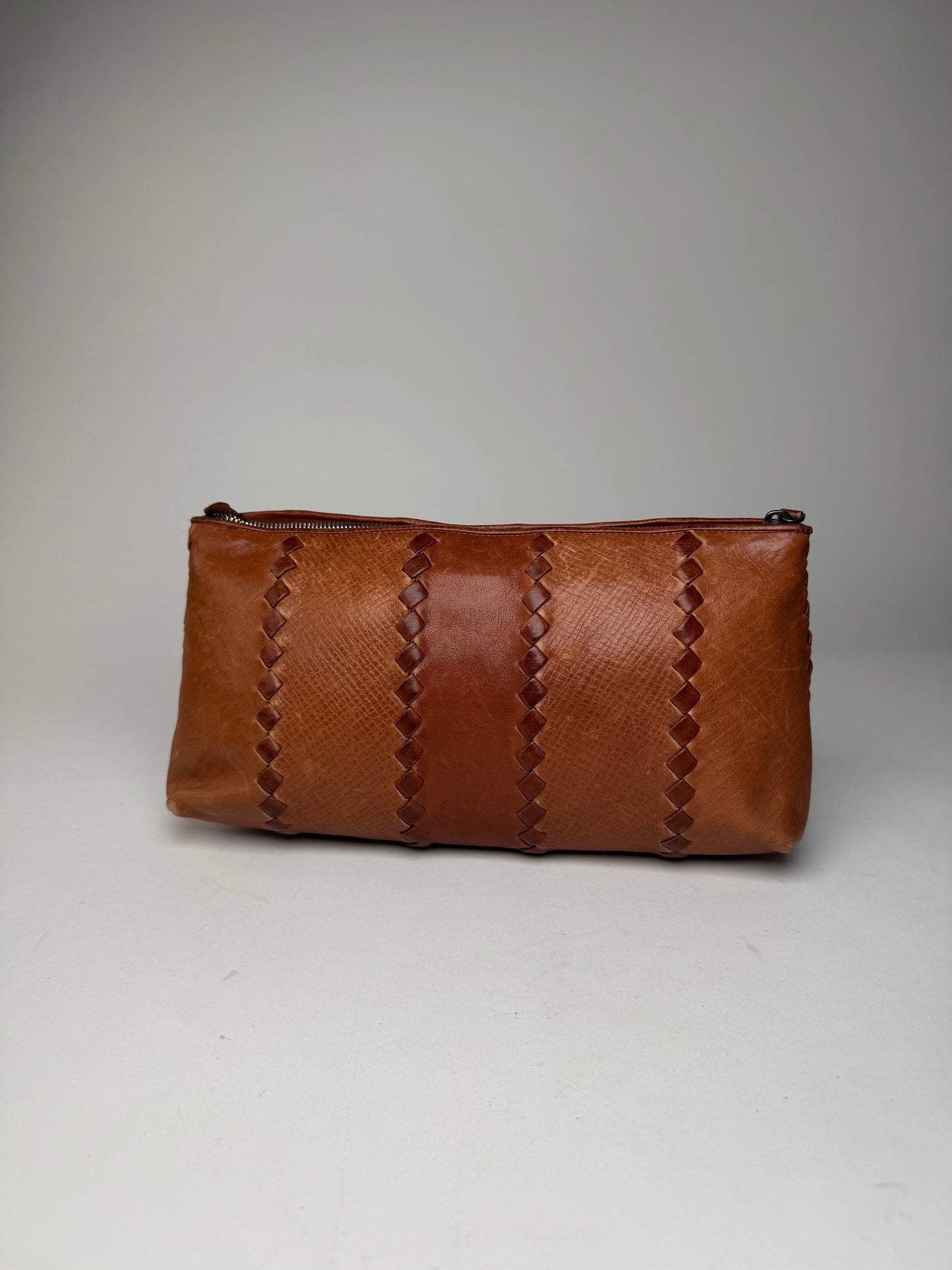 Vintage Bottega Veneta Leather Clutch Brown