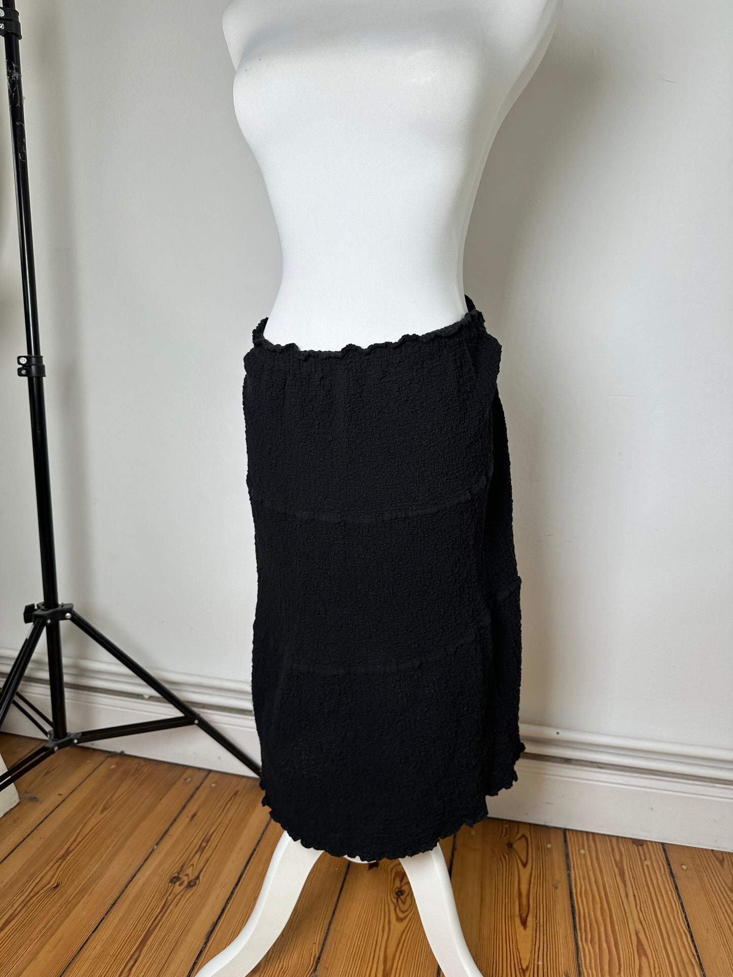 Vintage Issey Miyake Cotton Blend Skirt Y2K Black