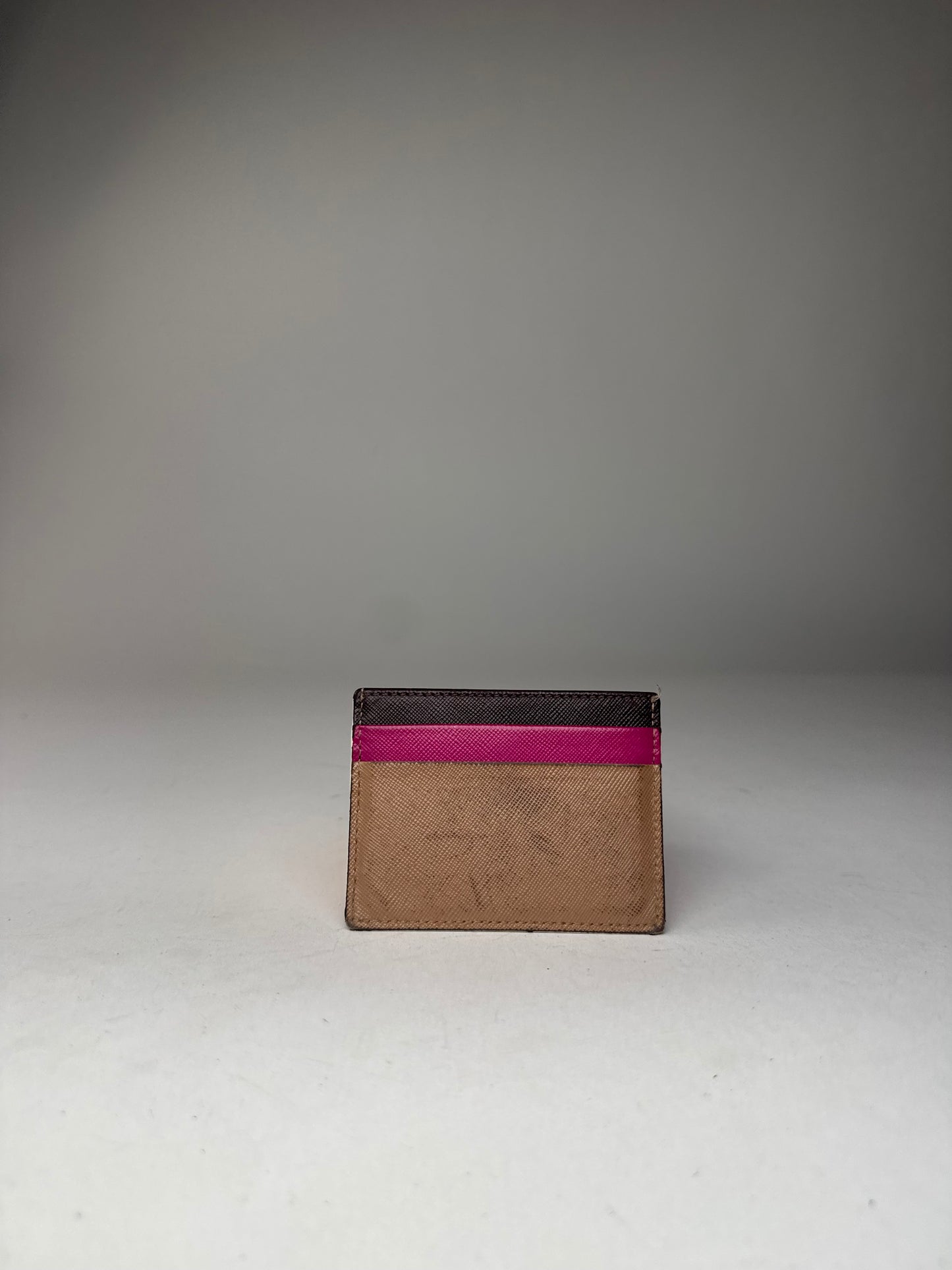 Vintage Marni Leather Card Holder Brown Purple Black
