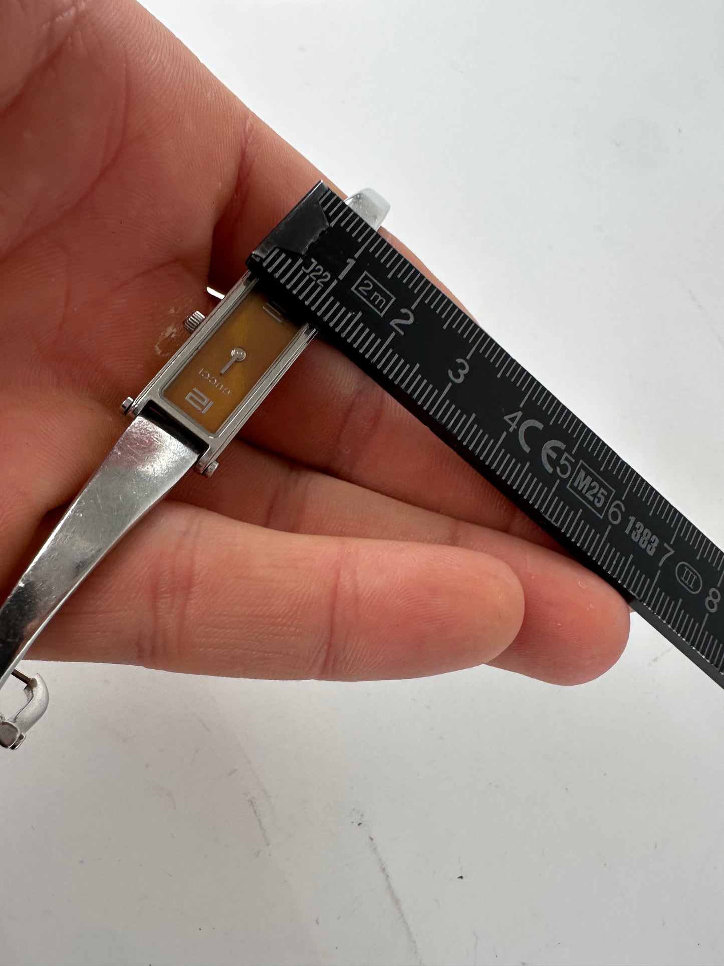 Vintage Gucci Stainless Steel Bracelet Watch Y2K Orange Silver
