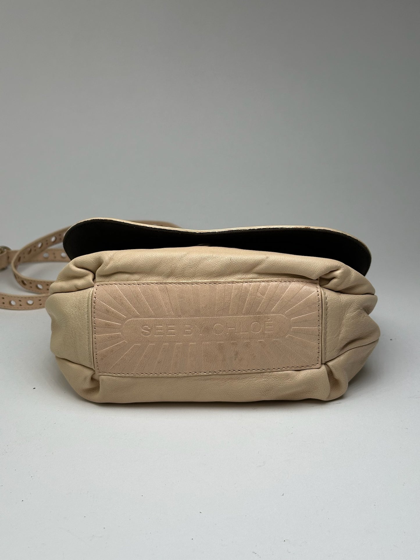 Sac vintage en cuir Chloé beige