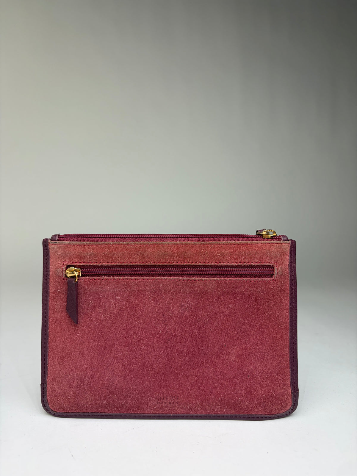 Vintage Loewe Zip-Around Wallet c. Late 1990s Burgundy Pink
