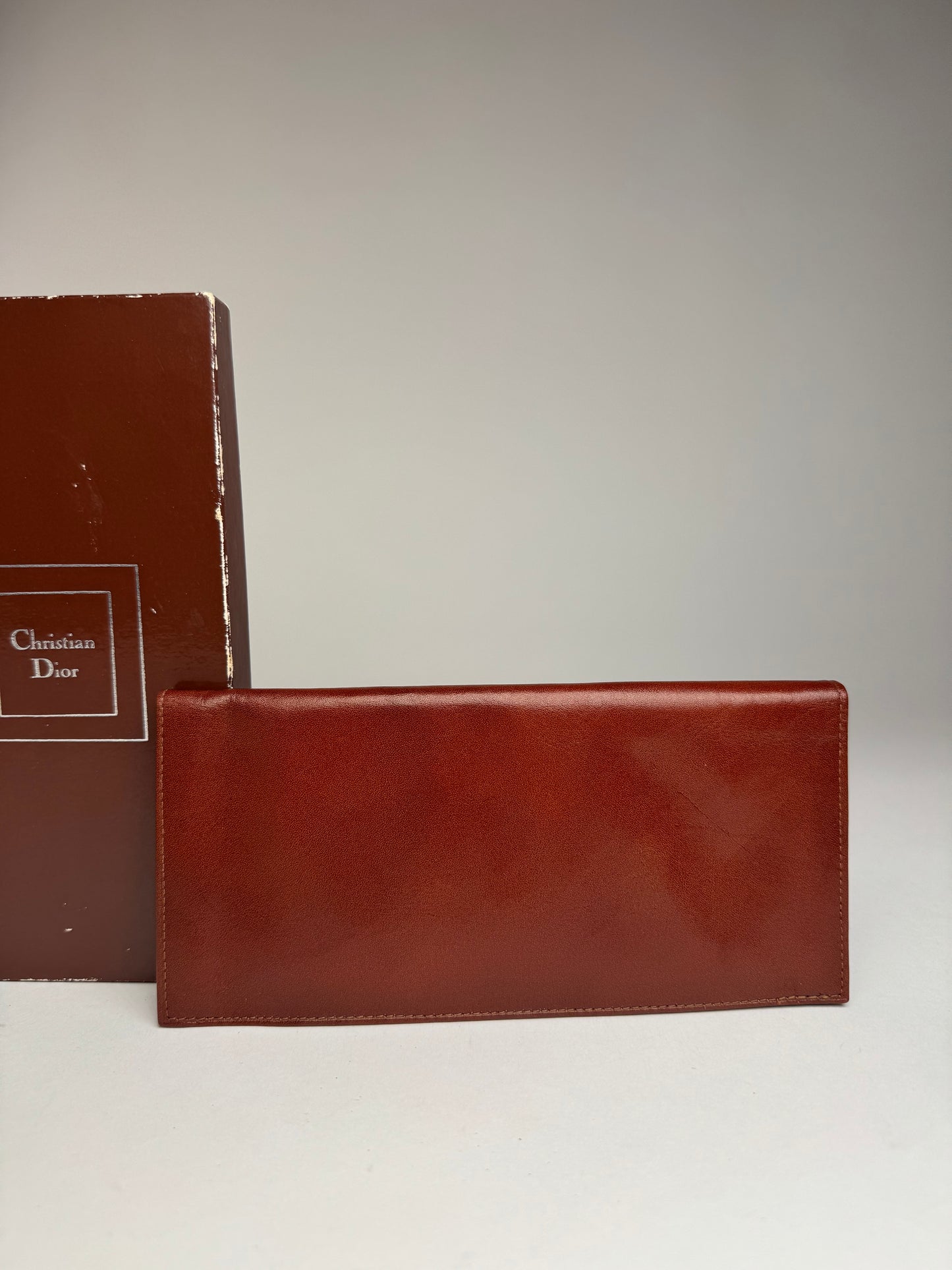 Vintage Dior Leather ID Holder / Card Holder Brown
