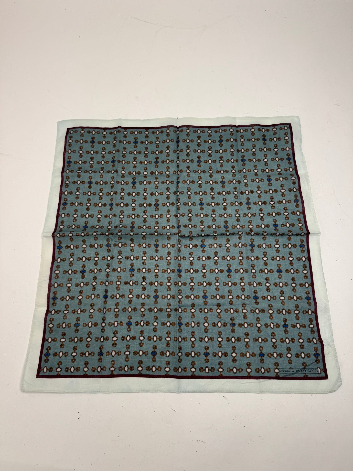Vintage Gucci Horsebit Scarf Blue black