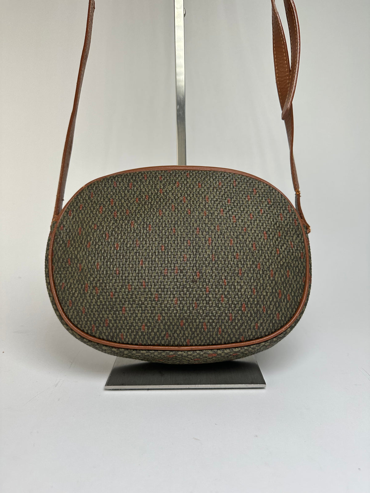 Vintage Yves Saint Laurent Flap Crossbody Bag Late 1980s Olive Brown