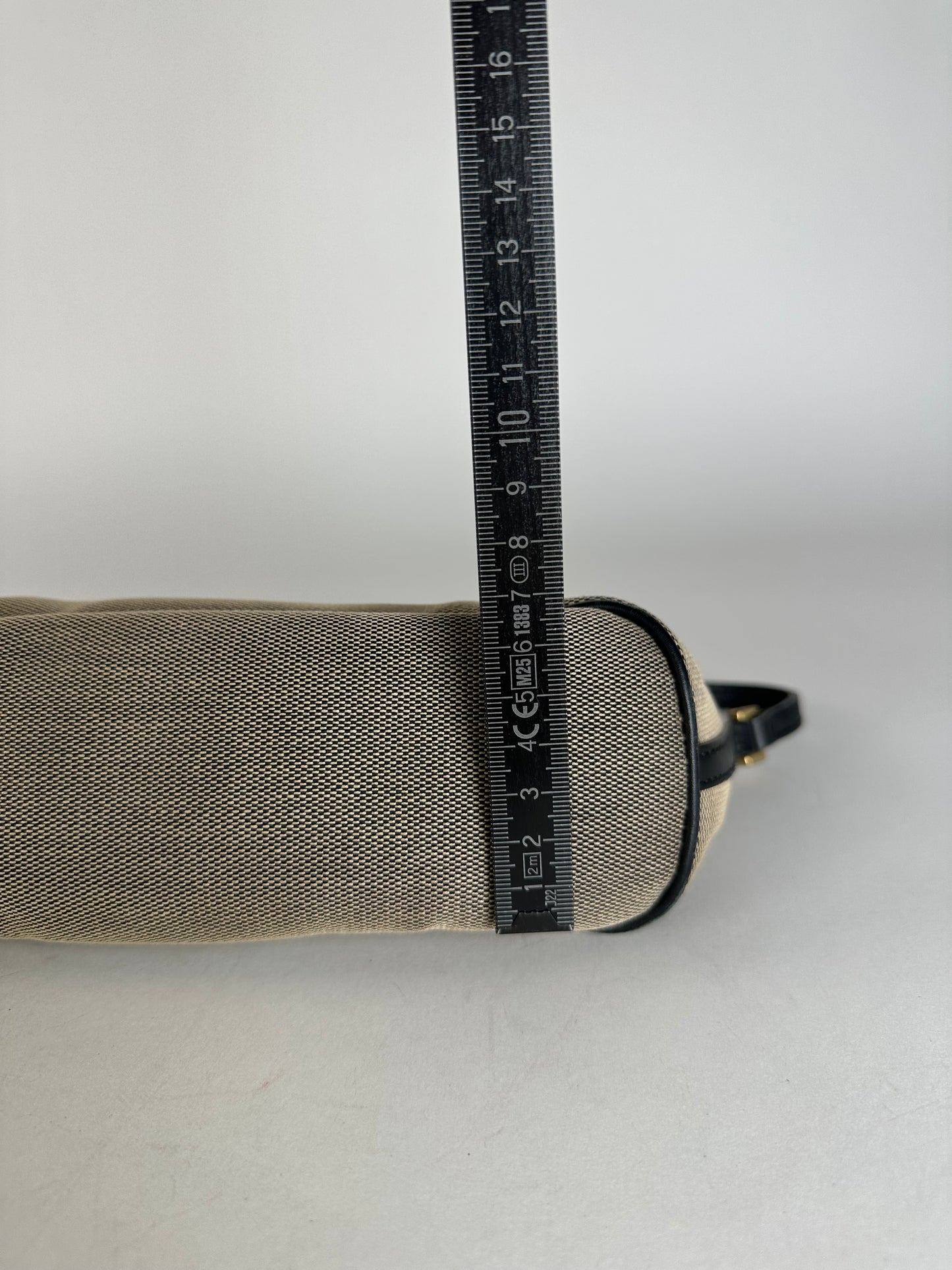 Vintage Gucci Leather / Canvas Mini Handbag Grey Black