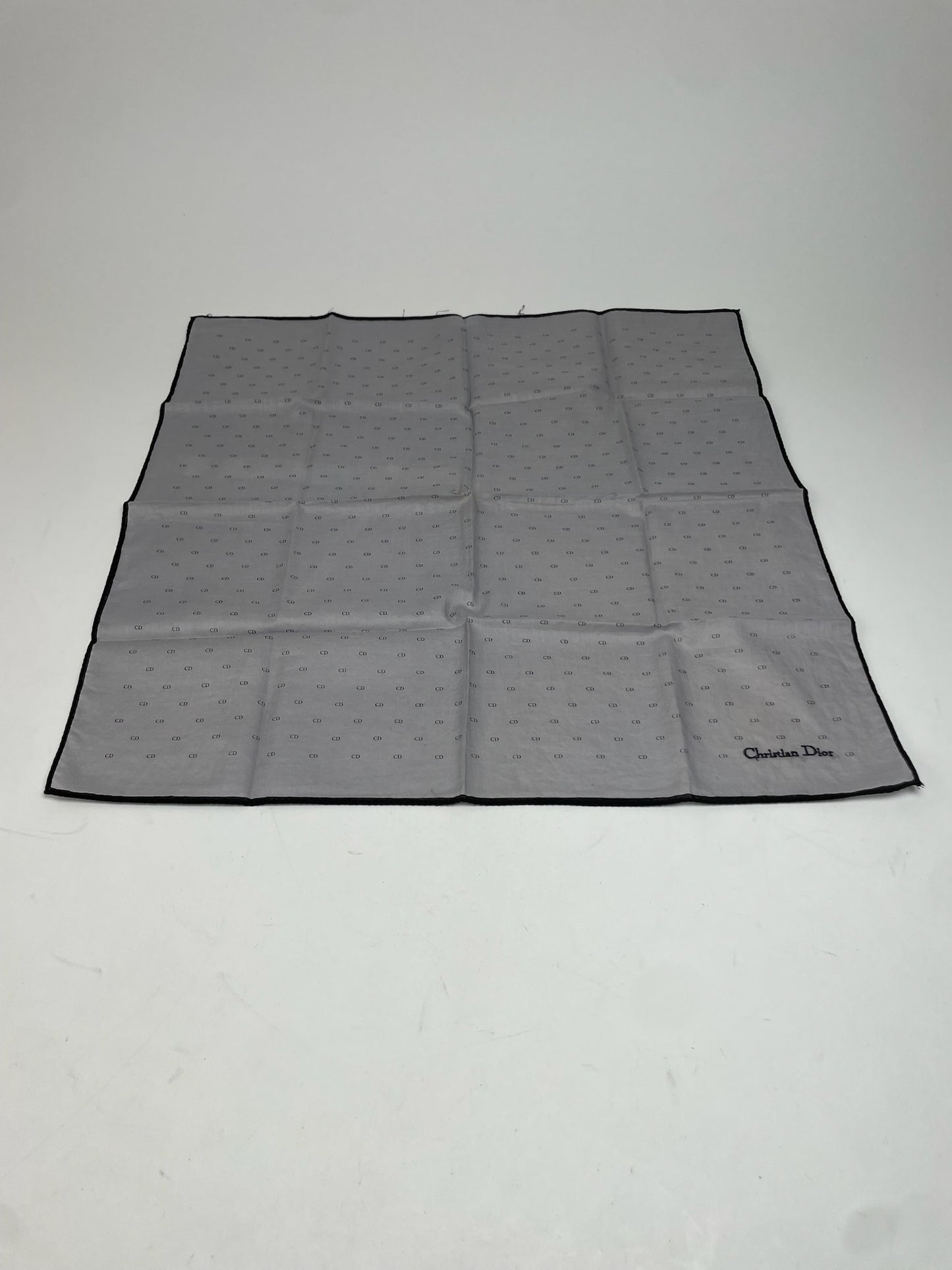 Vintage Celine Paris Monogram Scarf Grey Black