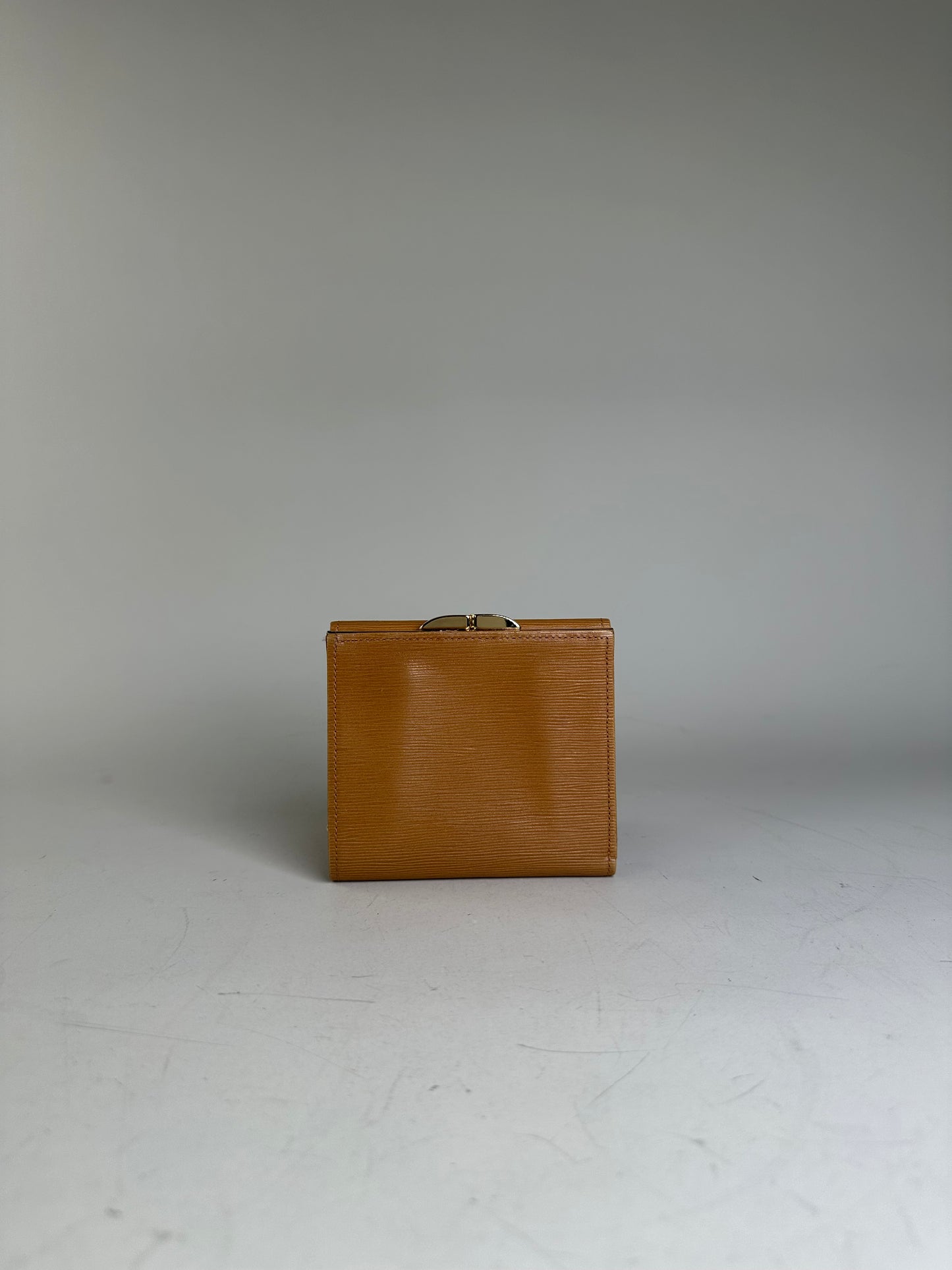 Vintage Givenchy Leather Wallet Tan Gold-tone Clasp