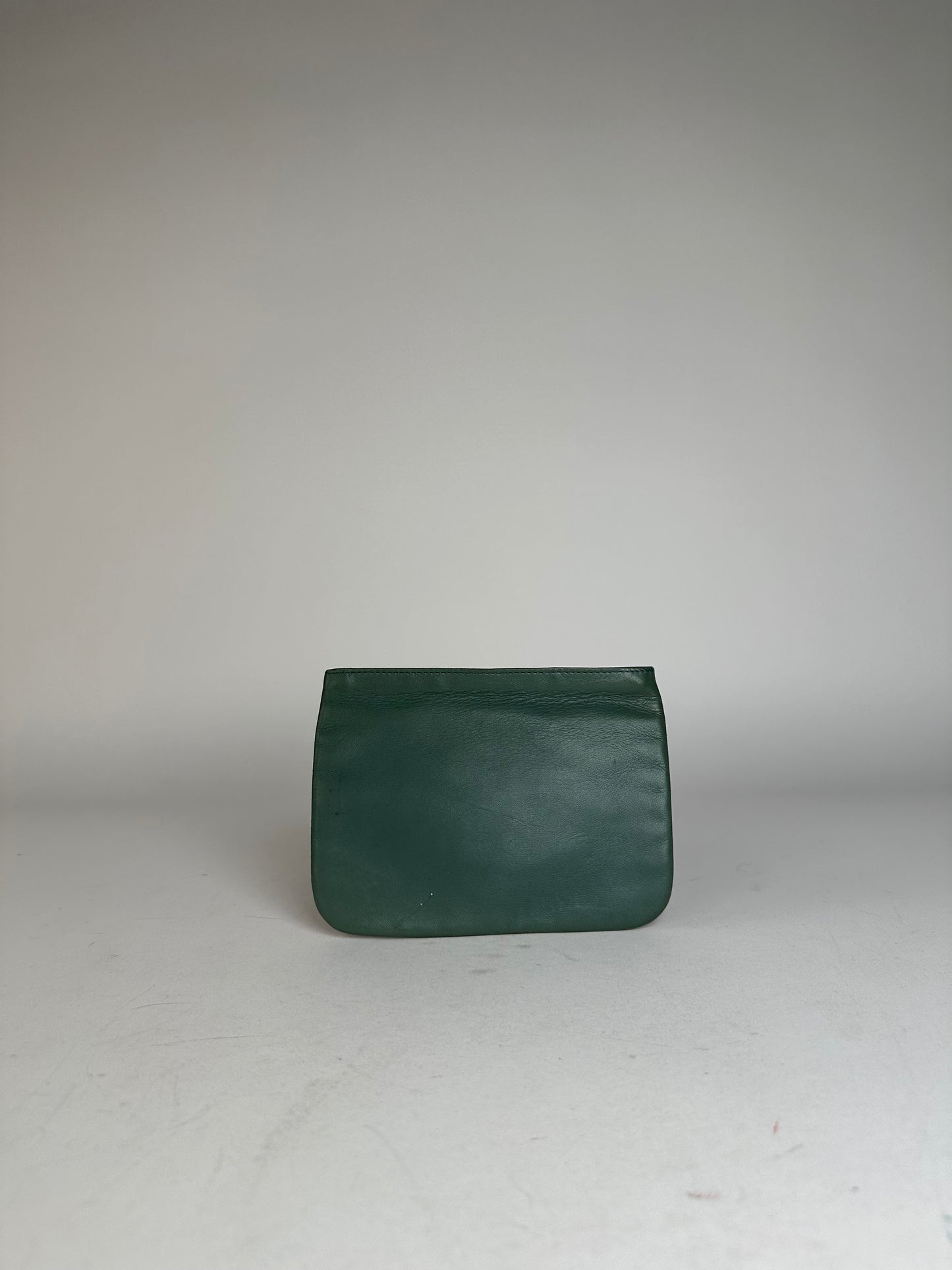 Vintage Loewe Leather Clutch Green