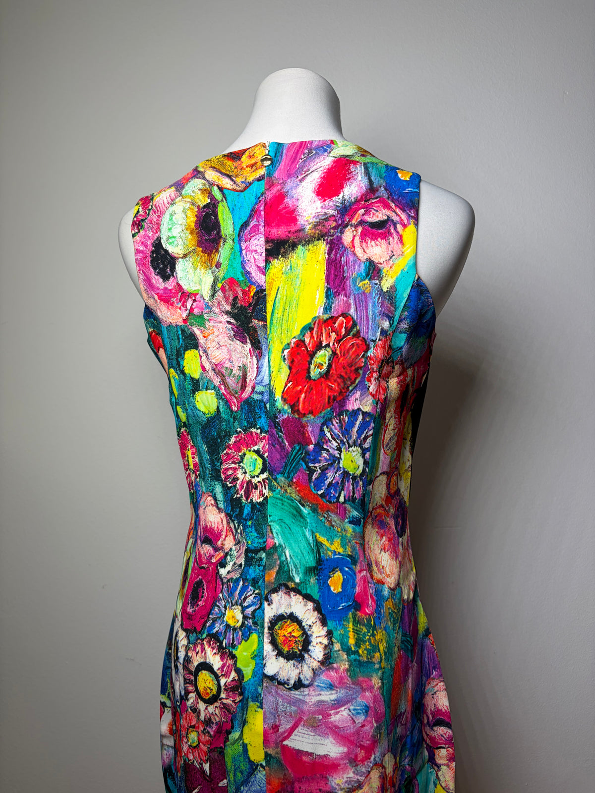 Vintage Roberto Cavalli Floral Print Structured Dress Multicolor L