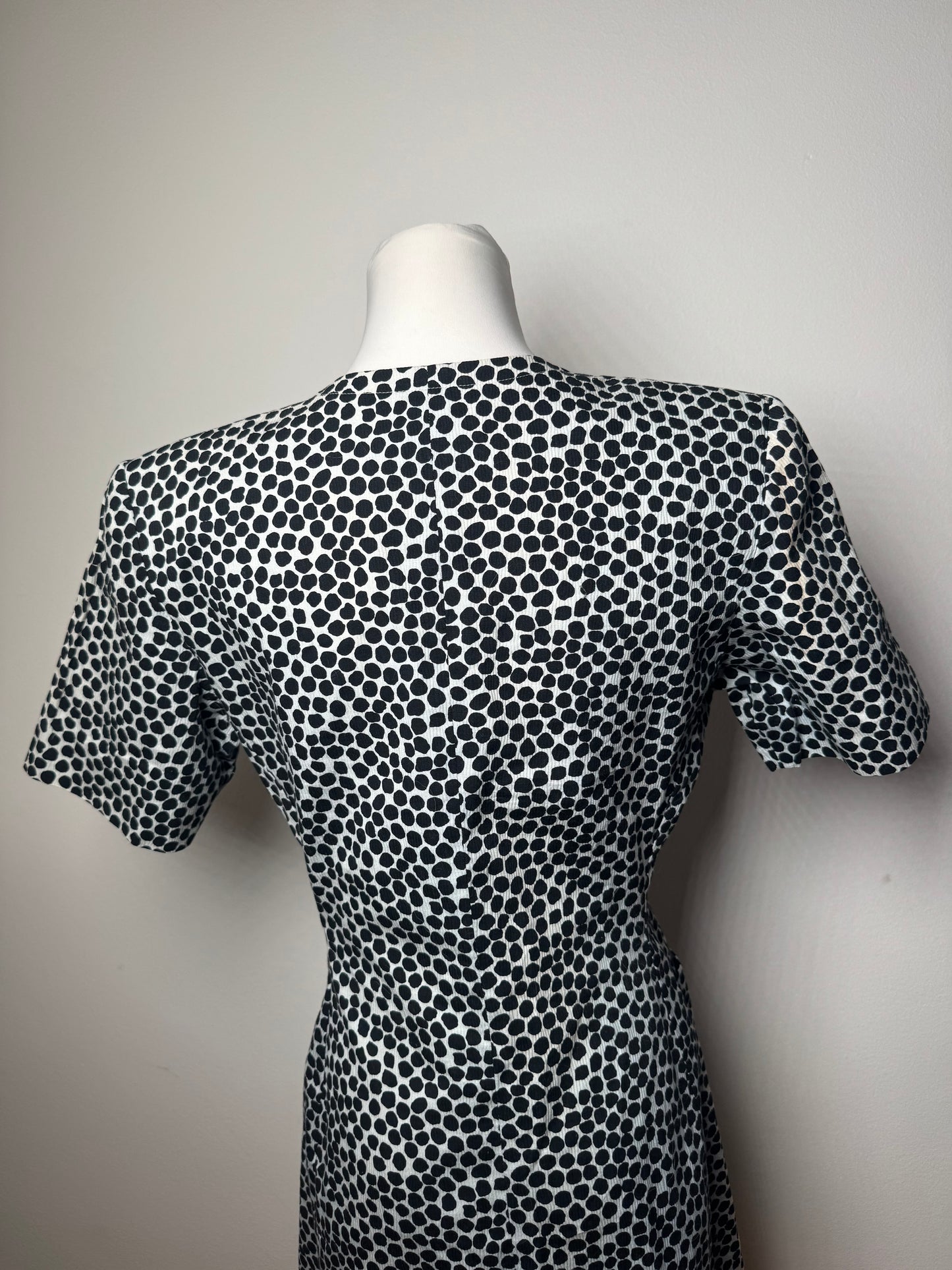 Vintage Yves Saint Laurent Canvas Leopard Dress Blue Black 38/M