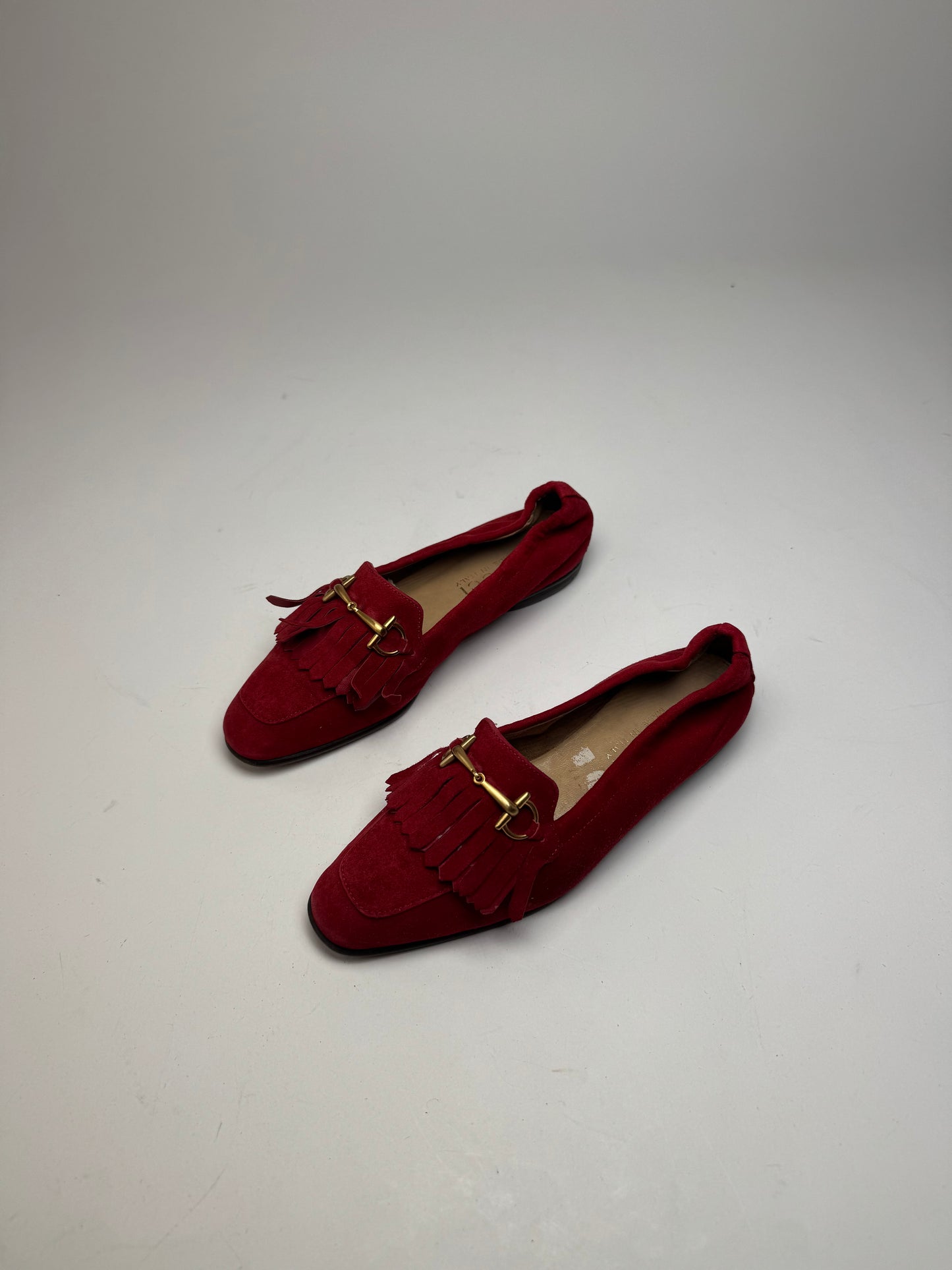 Vintage Gucci Horsebit Suede Loafer / Ballerinas Red