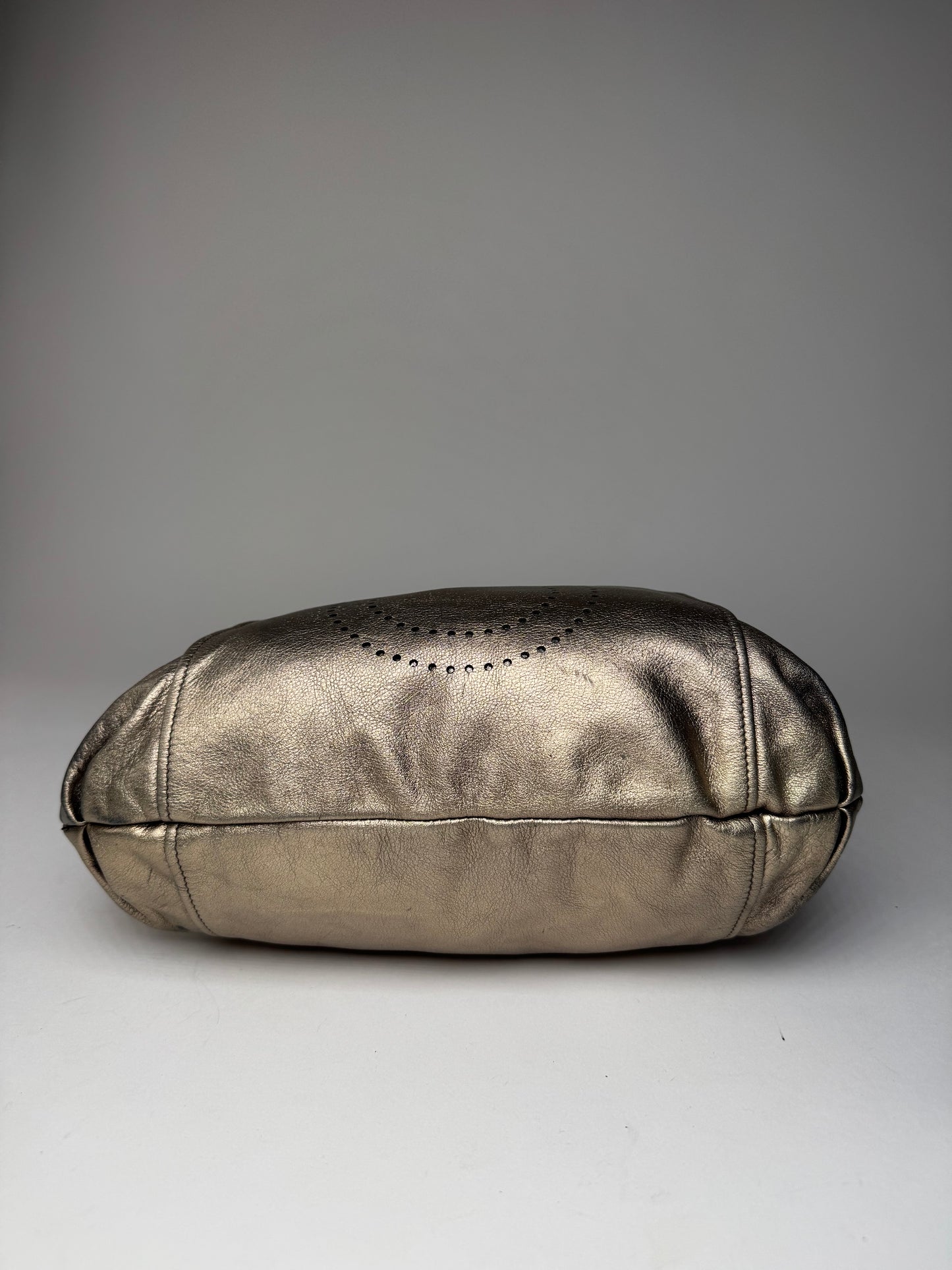 Vintage Salvatore Ferragamo Leather Handbag Bronze Golden