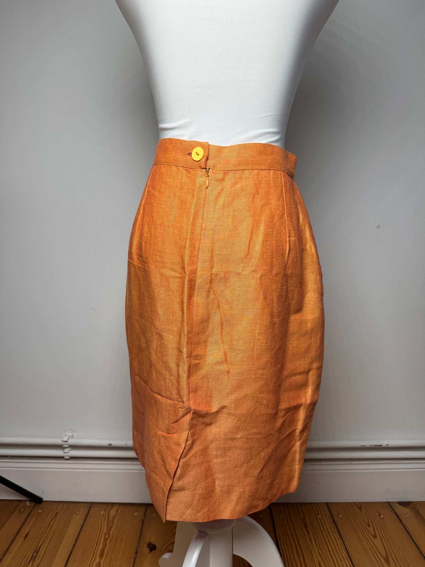 Vintage Fendi Linen Skirt M orange