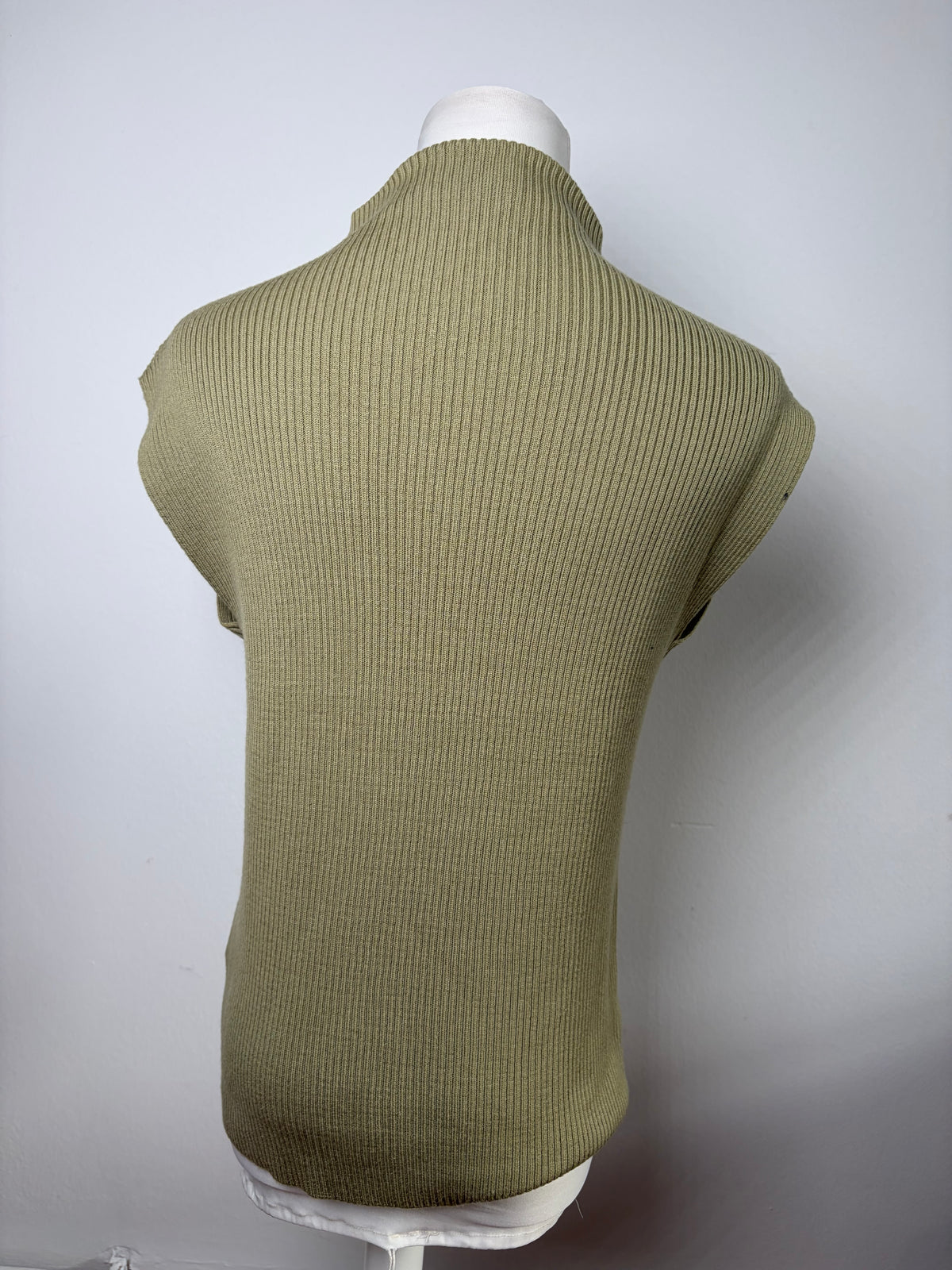 Vintage Loewe Sleeveless Turtleneck Sweater Light Olive M
