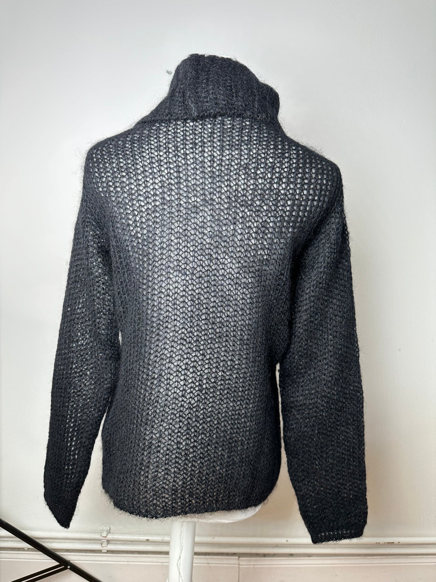 Vintage Giorgio Armani Knit Wool Blend Sweater Dark Grey