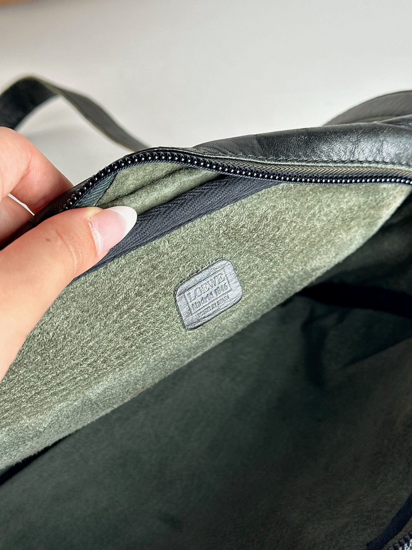 Sac vintage en cuir Loewe Madrid noir