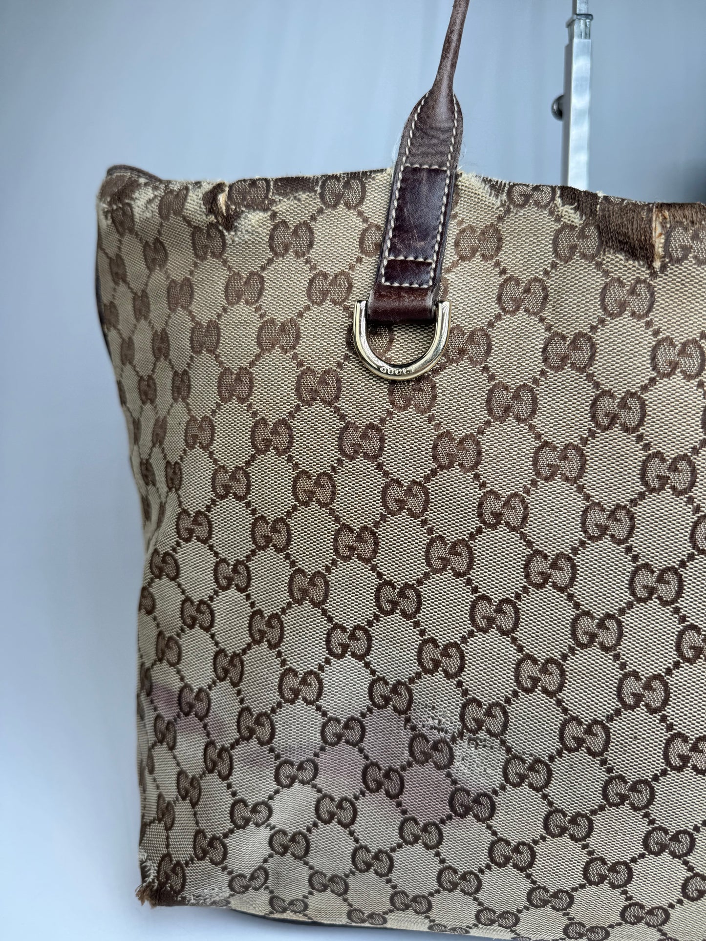 Vintage Gucci Monogram Tote Bag beige Brown