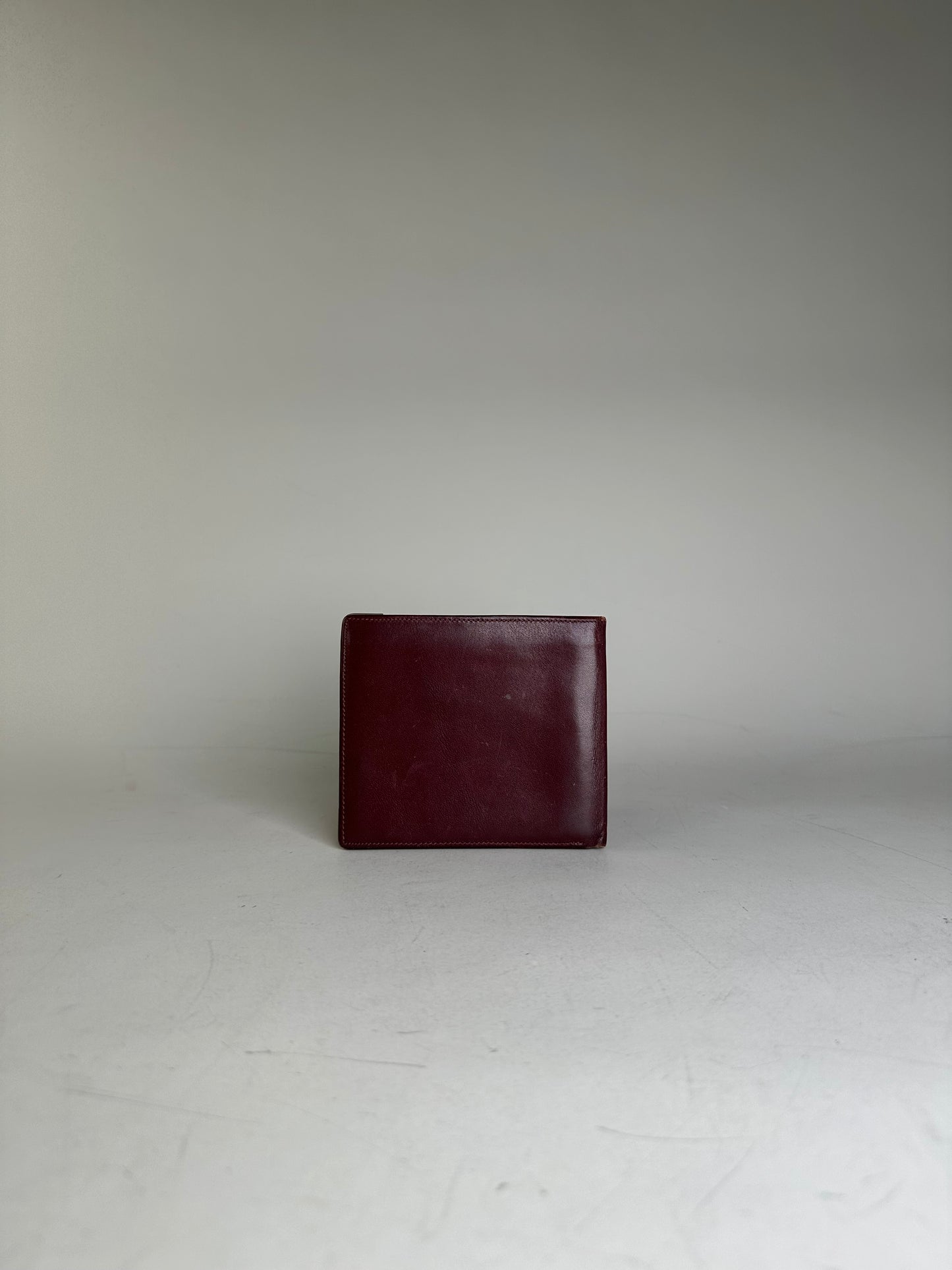 Vintage Givenchy Leather Wallet Burgundy Gold Corners