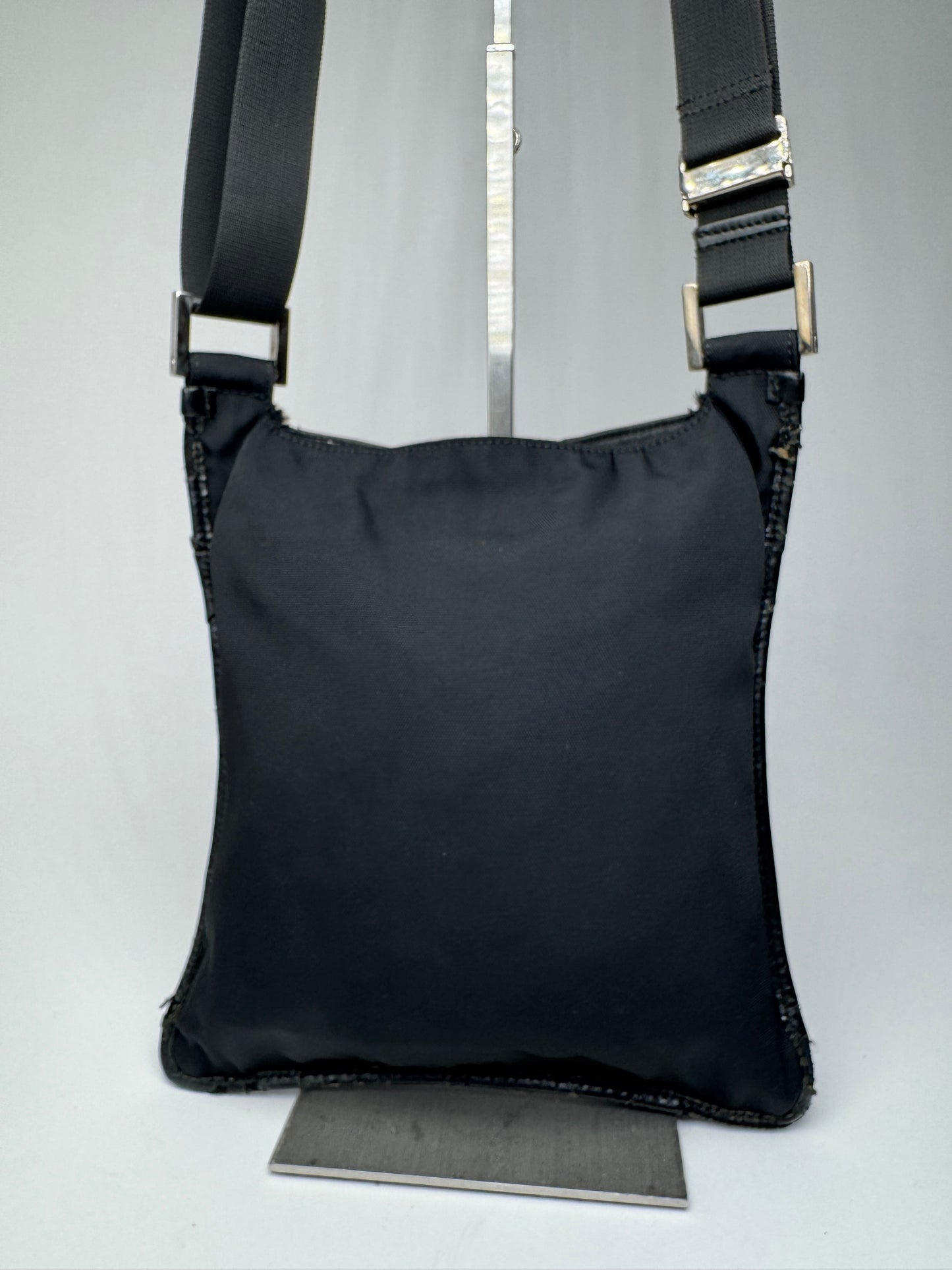 Vintage Gucci Multiway Leather Polyester Bag Black