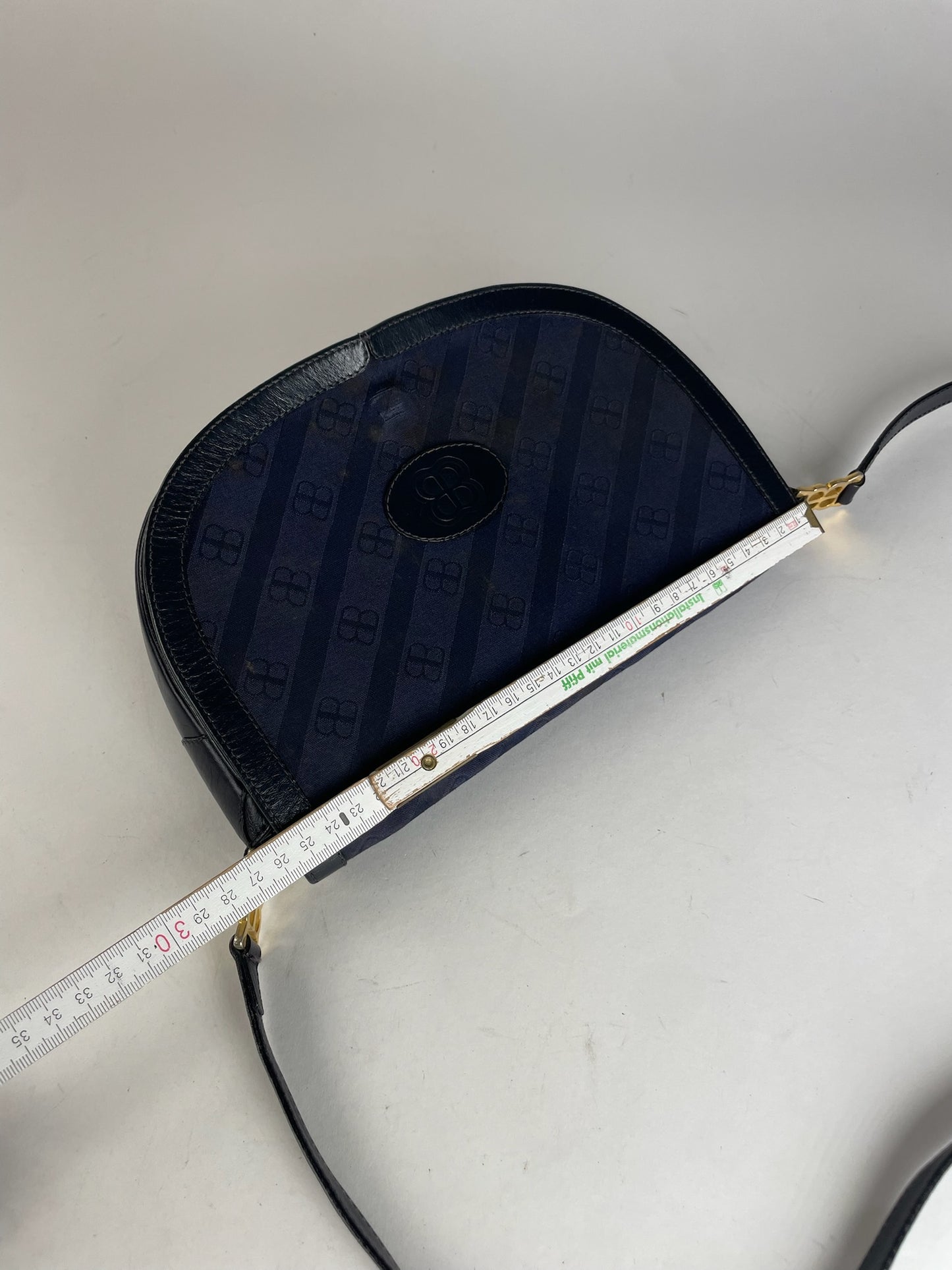 Vintage Balenciaga Monogram Bag Navy Black