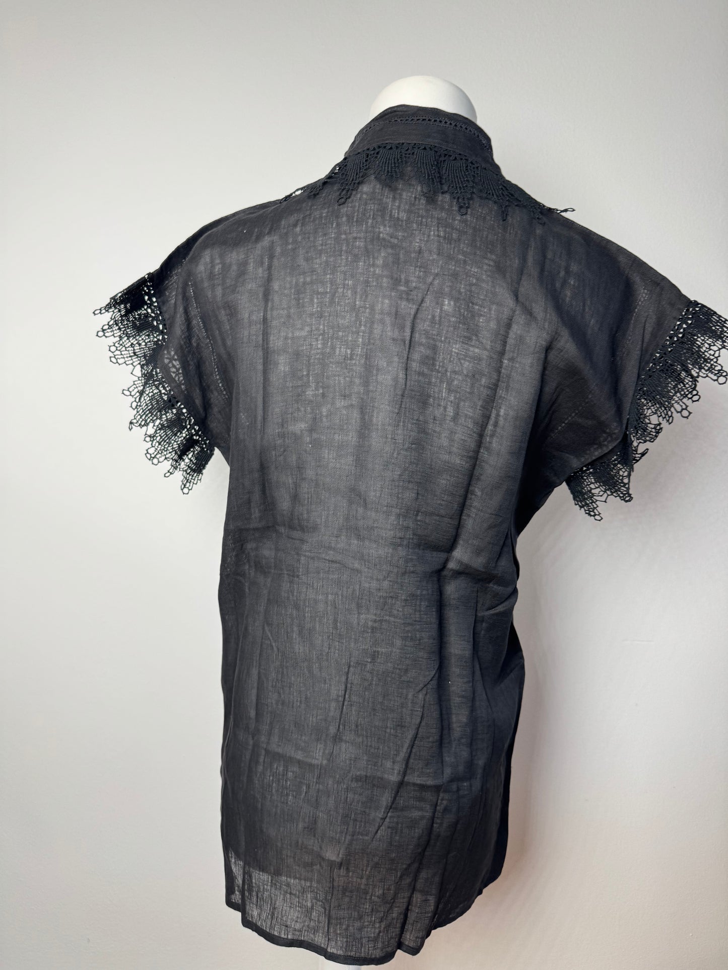 Vintage Gucci Linen Top Black M