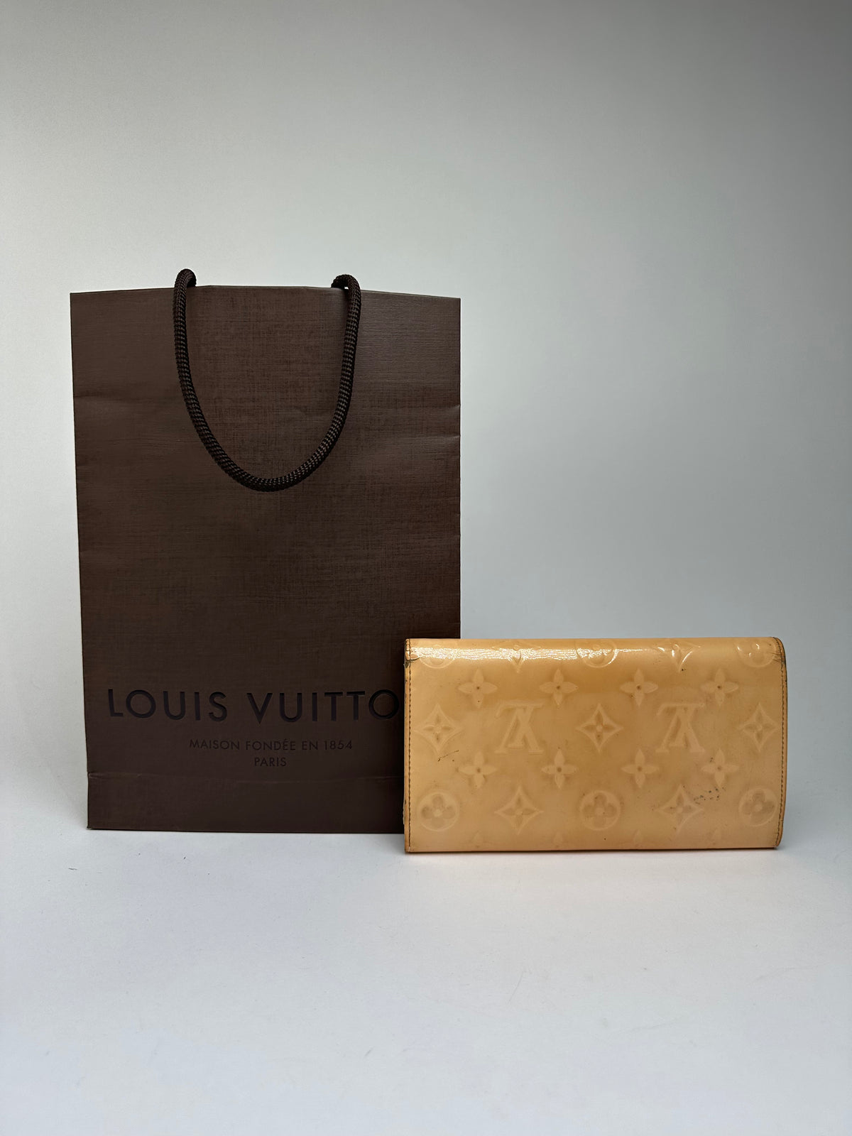 Vintage Louis Vuitton Monogram Monogram Vernis Bifold Wallet Late 1990s Yellow