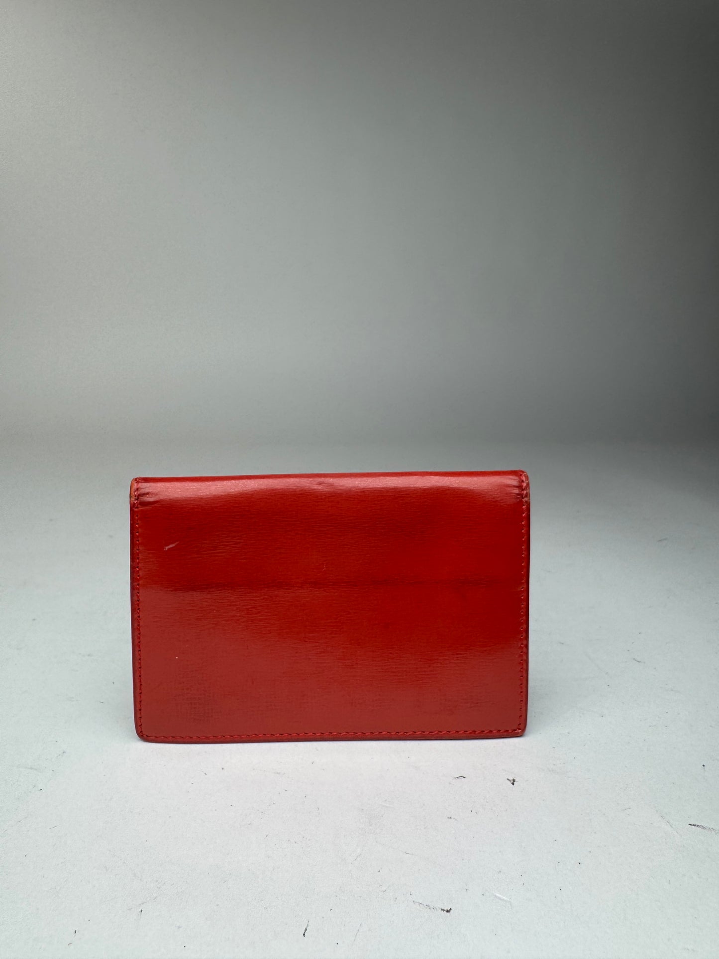 Vintage Loewe Madrid Patent Leather Card Holder red