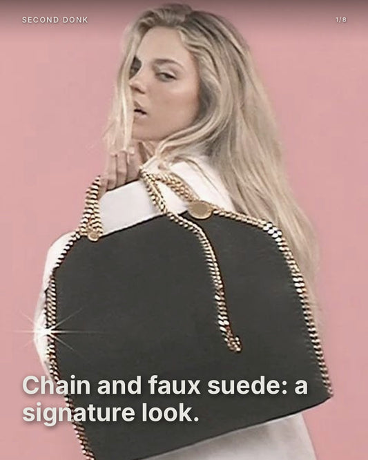 Stella McCartney — Chain and faux suede: a signature look