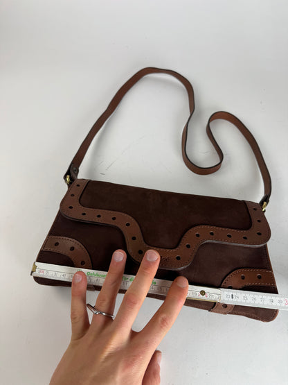 Vintage Chloe Leather Suede Shoulder Bag brown