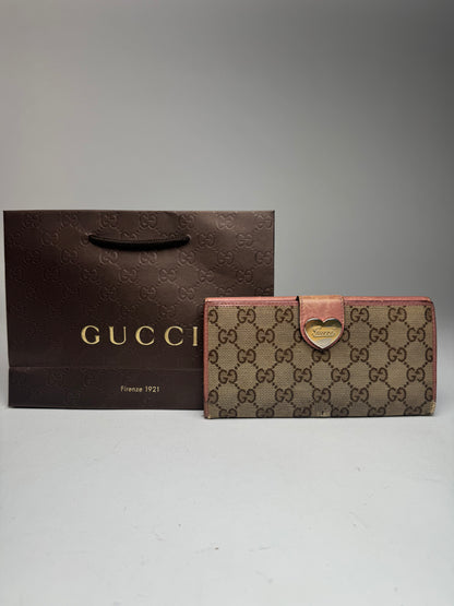 Vintage Gucci Monogram Wallet beige pink