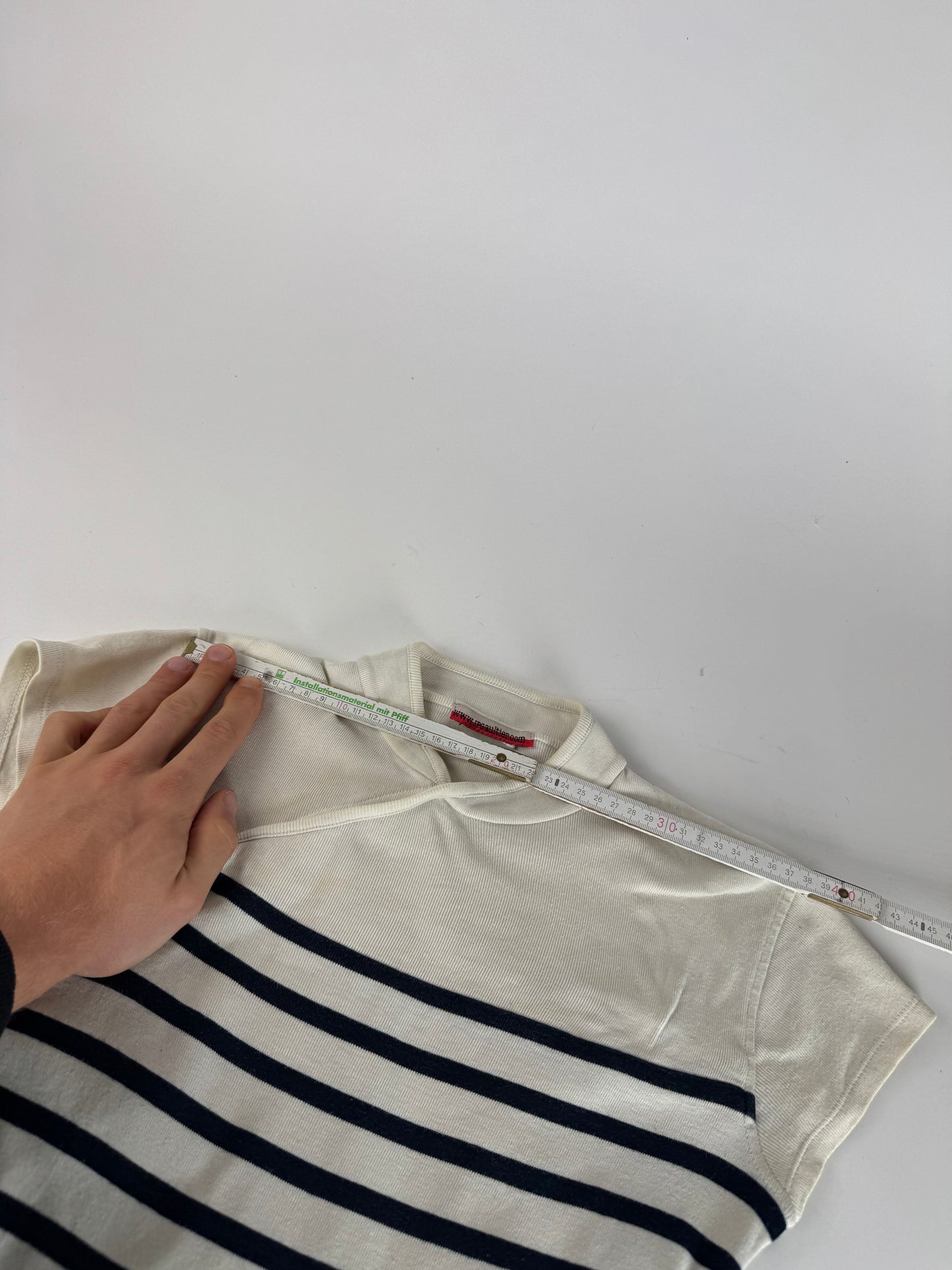 Vintage Jean Paul Gaultier Top white Navy Striped 38/M