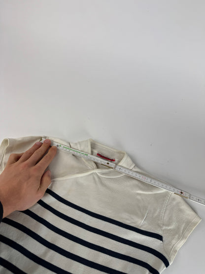 Vintage Jean Paul Gaultier Top white Navy Striped 38/M
