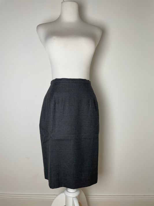 Vintage Dior Wool Skirt Grey 38/M