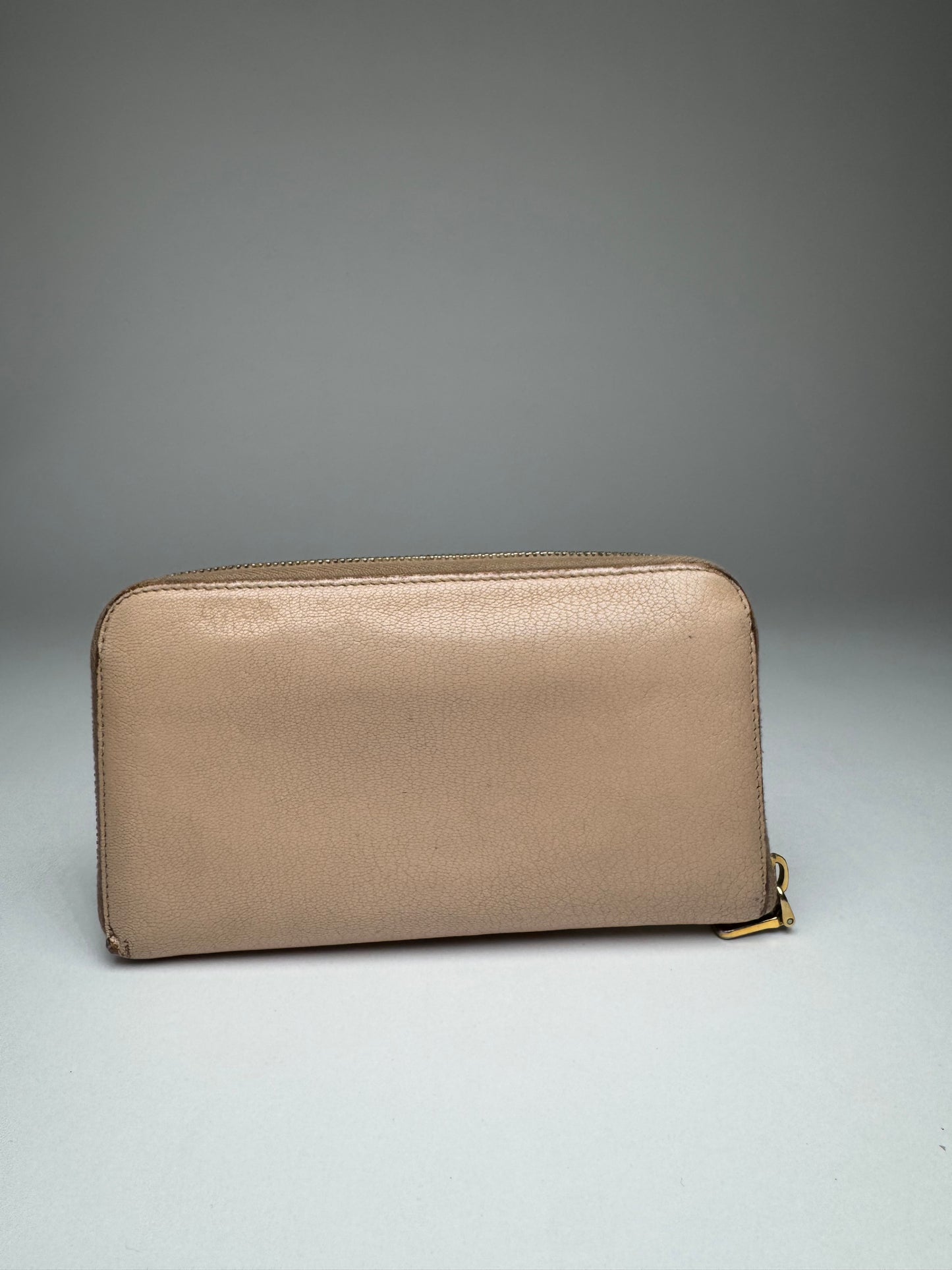 Vintage Miu Miu Leather Wallet Rose/beige