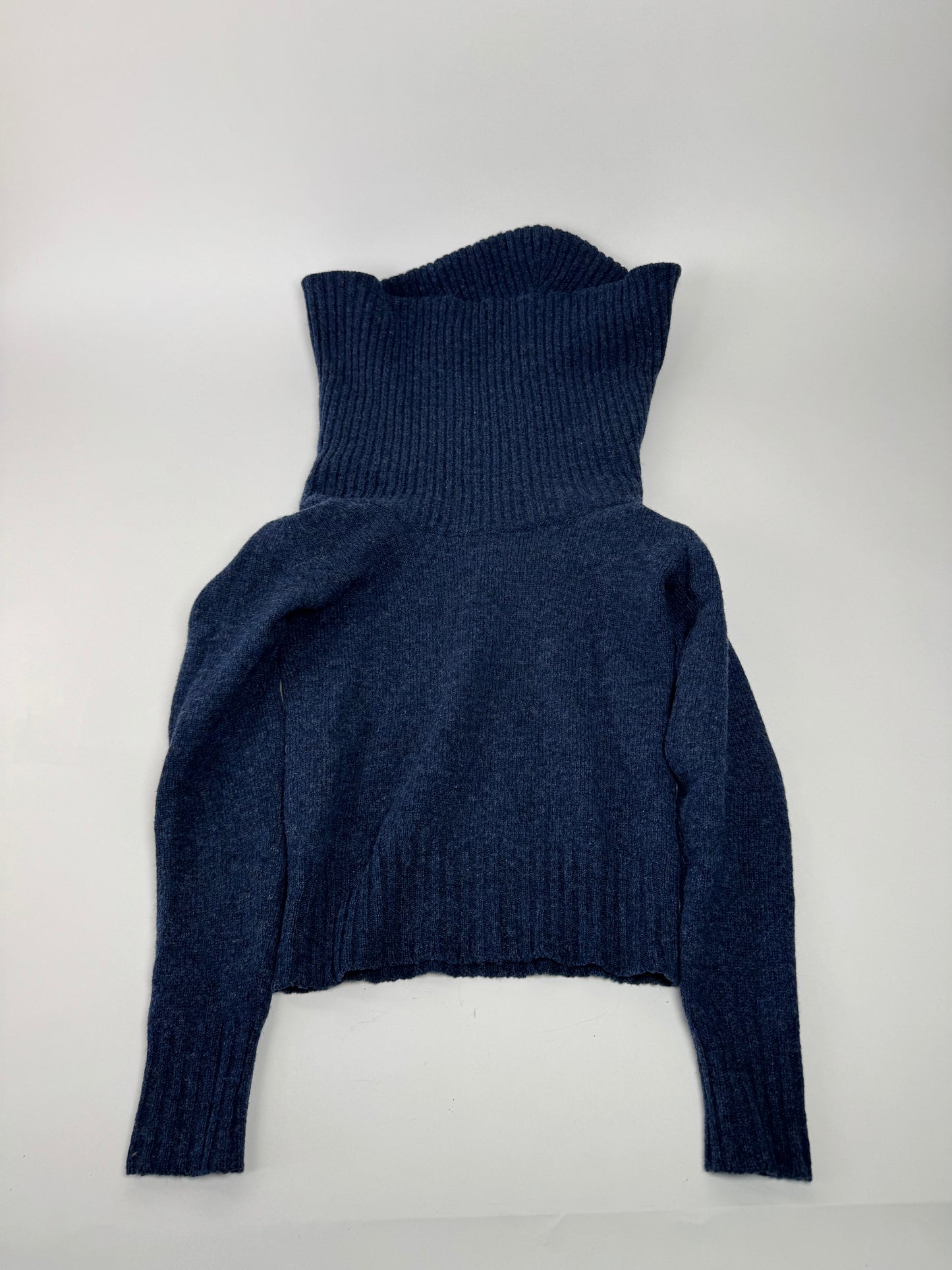 Vintage Balenciaga Big Turtle Neck Wool Sweather Blue