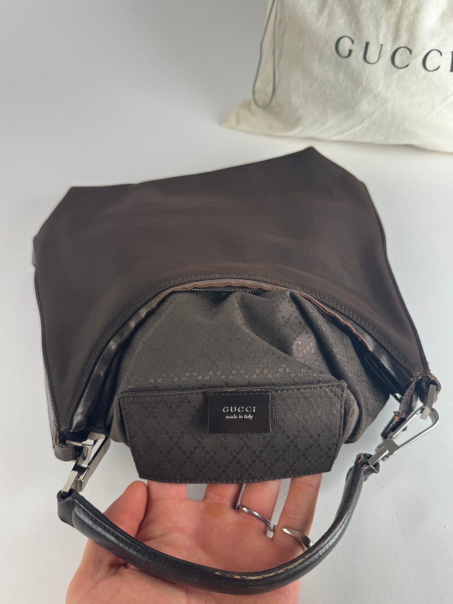 Vintage Gucci Canvas Bag Brown