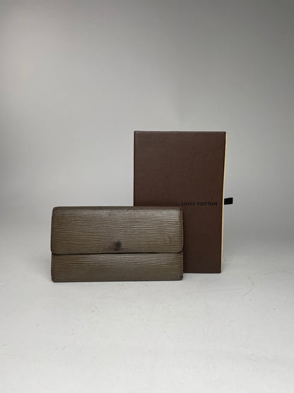 Vintage Louis Vuitton EPI leather kimono Wallet Grey/Brown