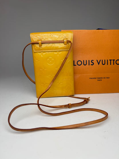 Vintage Louis Vuitton Vernis Leather Messenger Bag Yellow