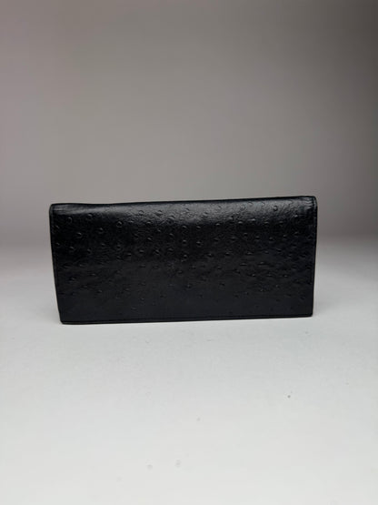 Vintage Givenchy Ostrich Leather card holder / ID holder Black