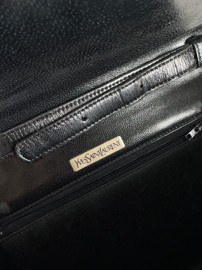 Vintage Yves Saint Laurent Snakeskin embossed leather bag black